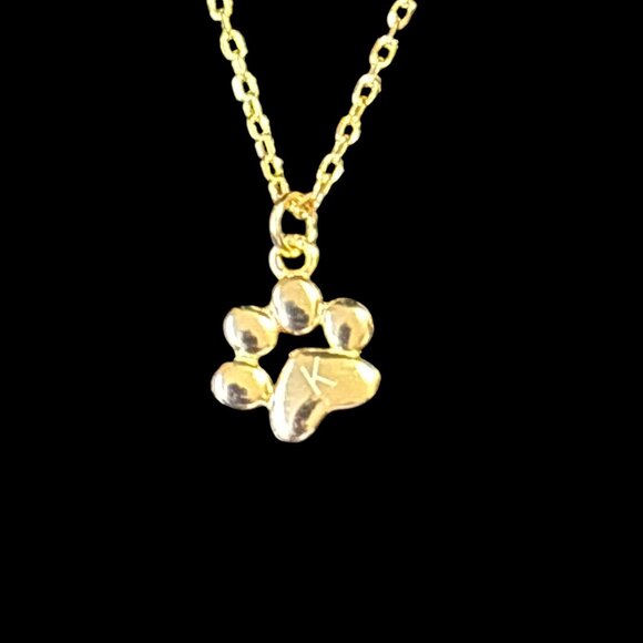 Pawsome Couture Teeny Tiny Paw Necklace 15-17 Inches - 18K Gold Vermeil - Picture 2 of 3